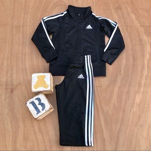 Adidas Tricot Black 2 Piece Boys Pants Set size 24
